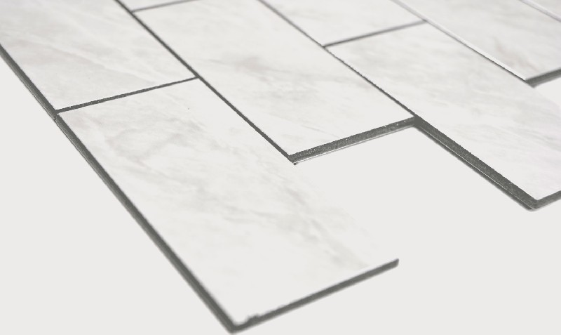 Hand sample rectangle AC stone effect Carrara look Subway Level glossy wall tile backsplash kitchen shower bathroom MOS200-CLG_m