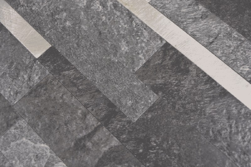 Hand pattern composite vinyl stone look black Qaurtz/Silver mosaic tile wall tile backsplash MOS200-32BS_m