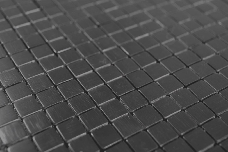 Hand pattern square aluminum black Silk Brushed wall tile mirror MOS200-L1B_m