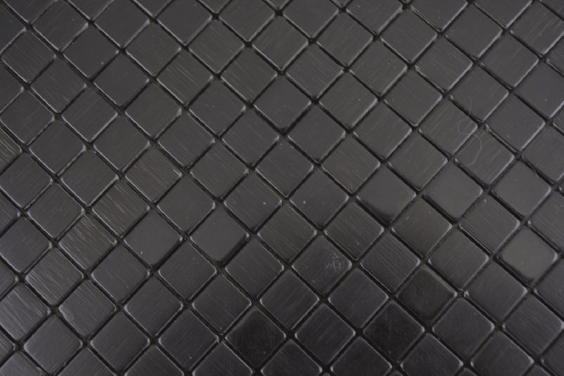Hand pattern square aluminum black Silk Brushed wall tile mirror MOS200-L1B_m