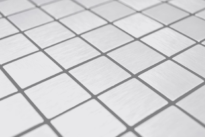 Hand pattern square Alu Silver Silk Brushed wall tile mirror MOS200-L7S_m