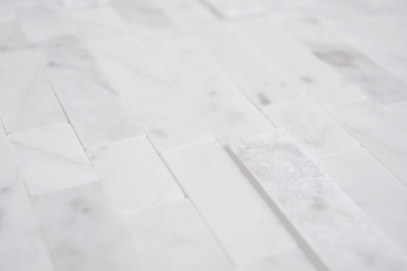 Hand sample composite natural stone Carrara look wall tile MOS200-M22_m