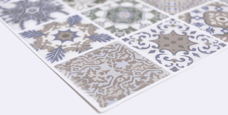 Hand sample vinyl squares retro color wall tile mirror MOSvinyl-retro_m
