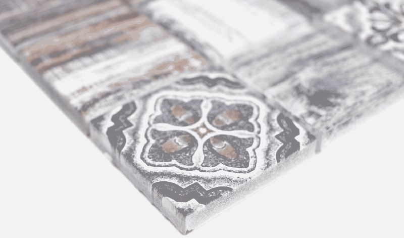 Hand pattern square Crystal mix blue wall tile backsplash Mos160-w400_m