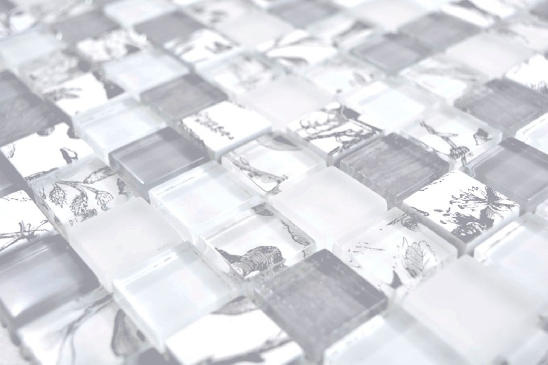 Hand sample square Crystal mix super white/beach wall tile backsplash MOS74-2000_m