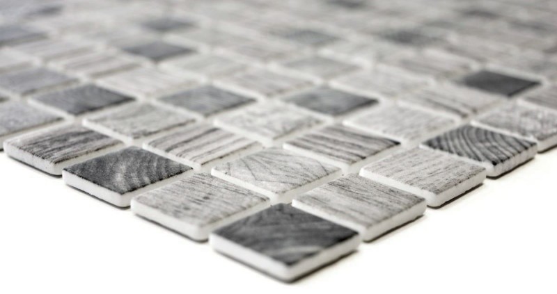 Hand sample mosaic tile ECO Recycling GLAS ECO wood texture light gray MOS63-312_m