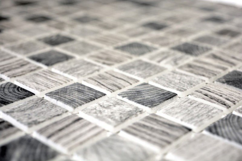 Hand sample mosaic tile ECO Recycling GLAS ECO wood texture light gray MOS63-312_m