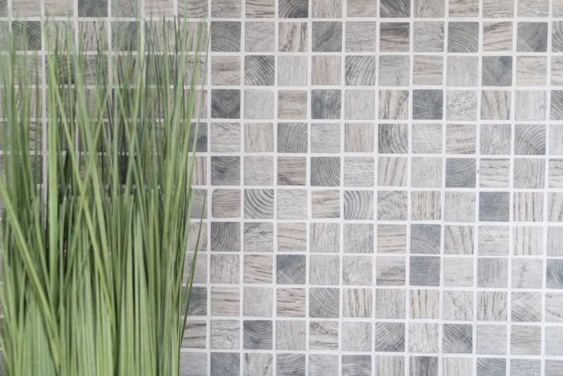 Hand sample mosaic tile ECO Recycling GLAS ECO wood texture light gray MOS63-312_m