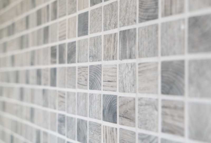 Hand sample mosaic tile ECO Recycling GLAS ECO wood texture light gray MOS63-312_m