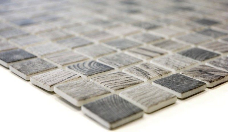 Hand sample mosaic tile ECO Recycling GLAS ECO wood texture gray beige MOS63-324_m