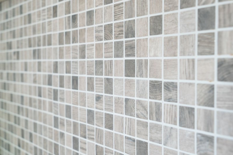 Hand sample mosaic tile ECO Recycling GLAS ECO wood texture gray beige MOS63-324_m