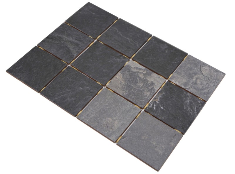 Ceramic mosaic tile gray anthracite black matt stone look Piastrella - MOS22-BH493