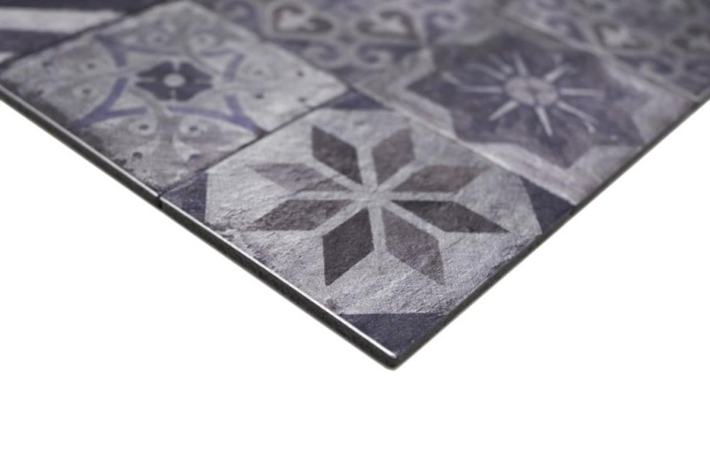 Self-adhesive mosaic mat aluminum retro look multicolored purple gray Africa ornament - MOS200-U05