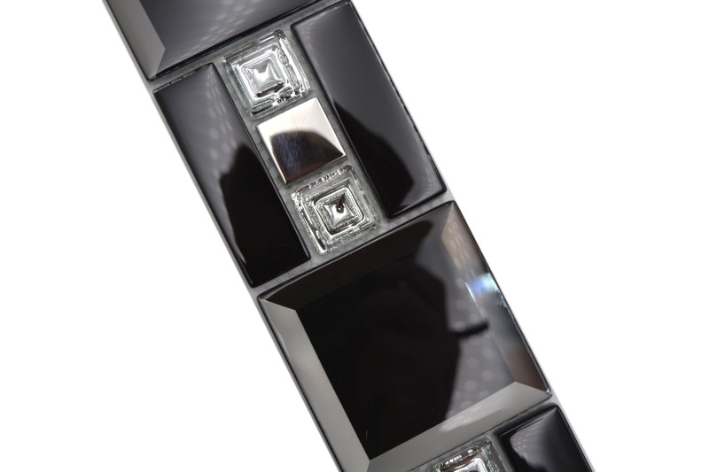 Mosaic border glass mosaic black silver modern - MOS88-S89
