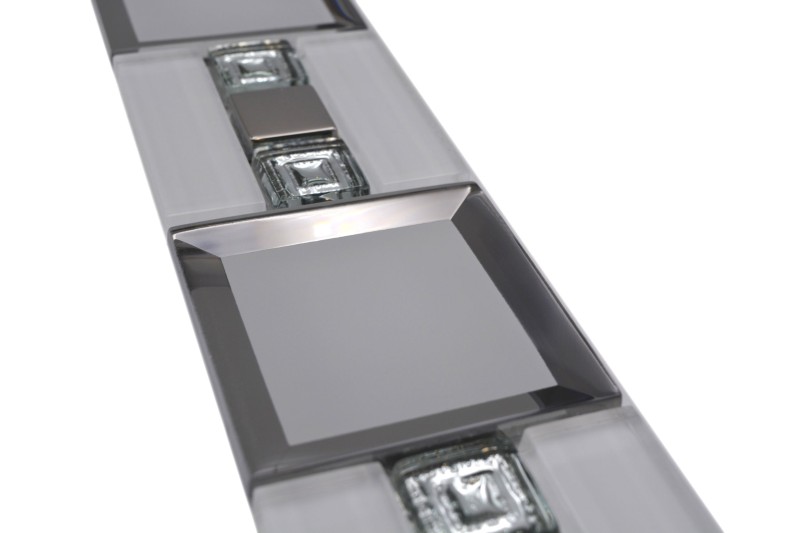 Mosaic border glass mosaic white silver modern - MOS88-S98