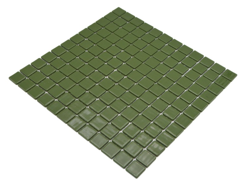 Mosaic tile Pool mosaic Swimming pool mosaic Green Olive green Moss green Shower wall SPAIN MOS220-25602U