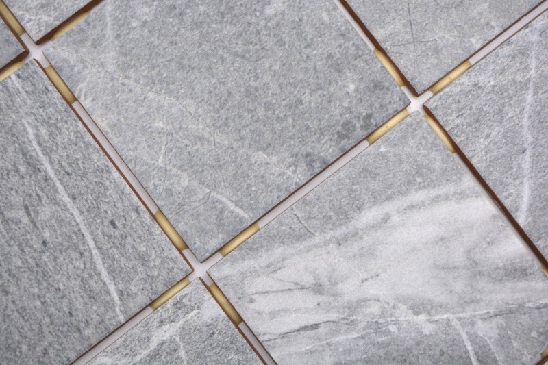Ceramic mosaic tile Grey Anthracite Matt stone effect Piastrella MOS22-BH172_f | 10 mosaic mats