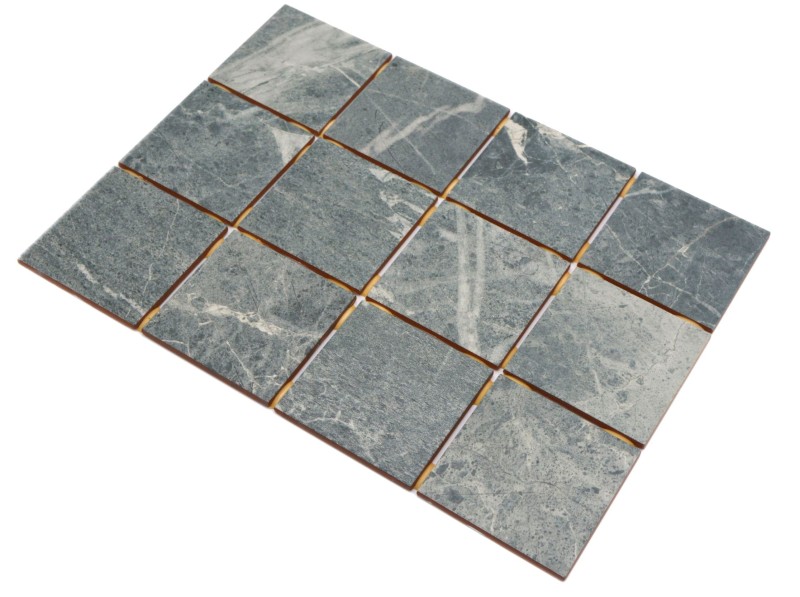 Ceramic mosaic tile gray-green matt stone look Piastrella MOS22-BH395_f | 10 mosaic mats