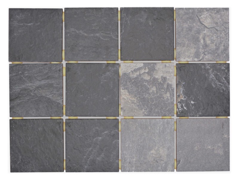 Ceramic mosaic tile Grey Anthracite Black Matt Stone effect Piastrella MOS22-BH493_f | 10 mosaic mats
