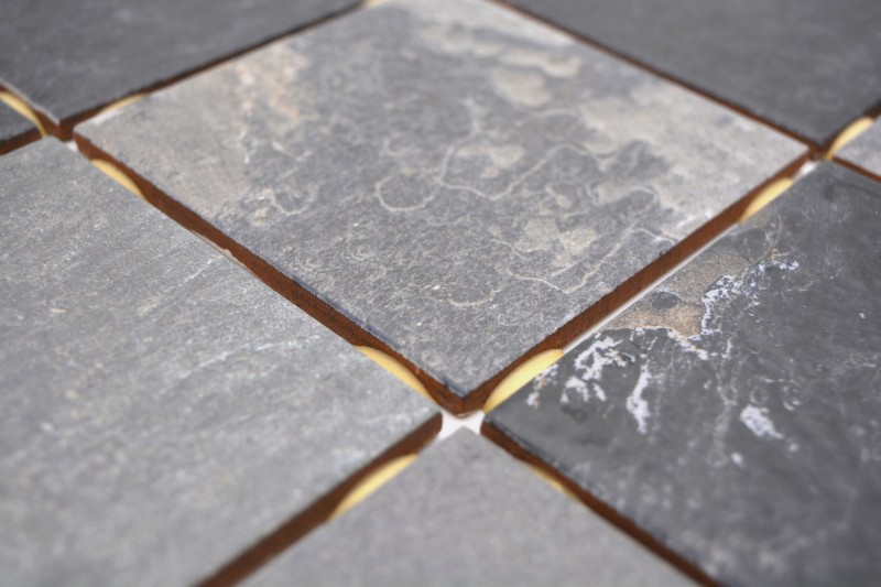 Ceramic mosaic tile Grey Anthracite Black Matt Stone effect Piastrella MOS22-BH493_f | 10 mosaic mats