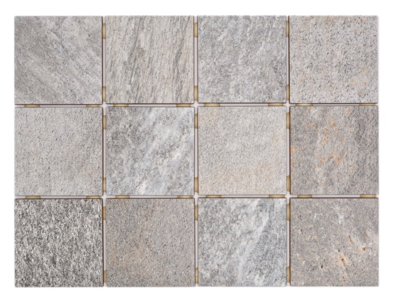 Ceramic mosaic tile Cream Grey Anthracite Matt Stone effect Piastrella MOS22-BH957_f | 10 mosaic mats