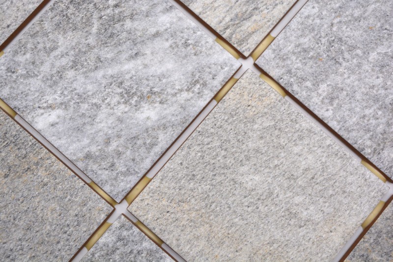 Ceramic mosaic tile Cream Grey Anthracite Matt Stone effect Piastrella MOS22-BH957_f | 10 mosaic mats
