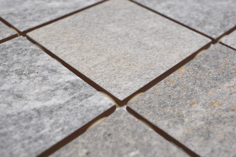 Ceramic mosaic tile Cream Grey Anthracite Matt Stone effect Piastrella MOS22-BH957_f | 10 mosaic mats