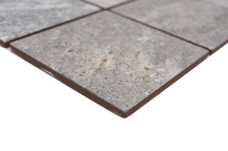 Ceramic mosaic tile Cream Grey Anthracite Matt Stone effect Piastrella MOS22-BH957_f | 10 mosaic mats
