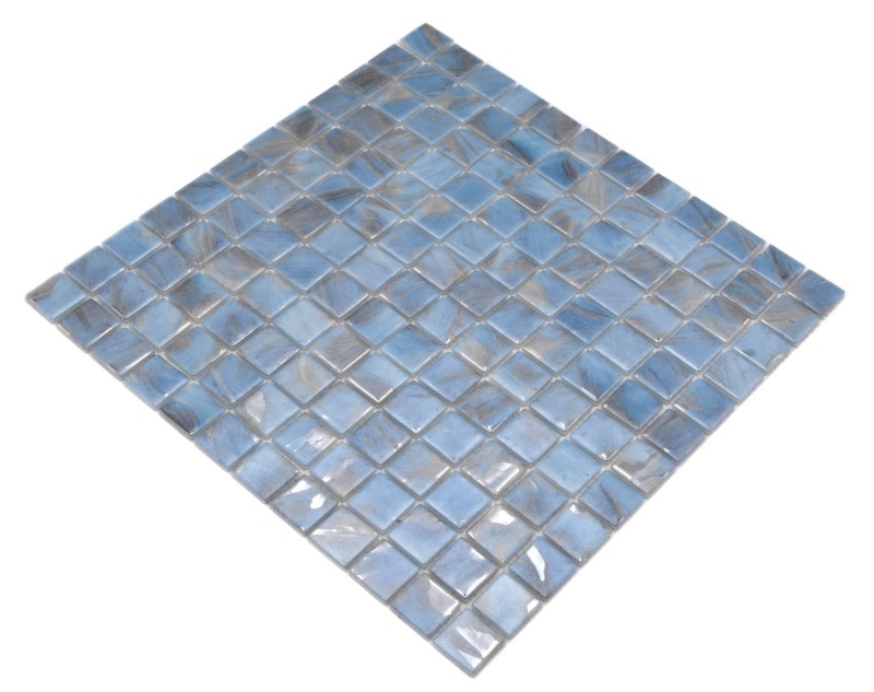 Mosaic tile pool mosaic swimming pool mosaic light blue marbled gray cream silver shimmer shower wall SPAIN - MOS220-71252U_f