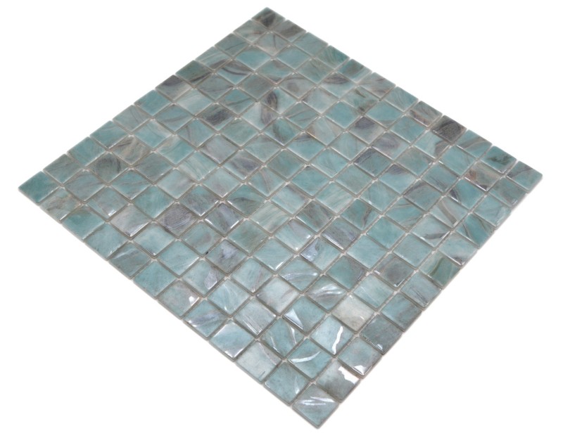 Mosaic tile pool mosaic swimming pool mosaic turquoise blue gray cream silver shimmer shower wall SPAIN - MOS220-71253U_f