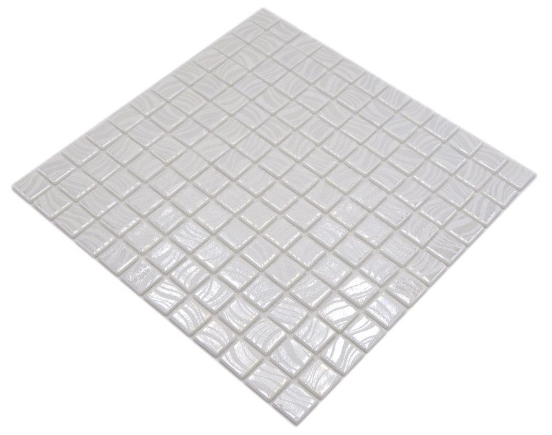 Mosaic tile pool mosaic swimming pool mosaic white cream silver gloss metallic shower wall SPAIN - MOS220-78252U_f