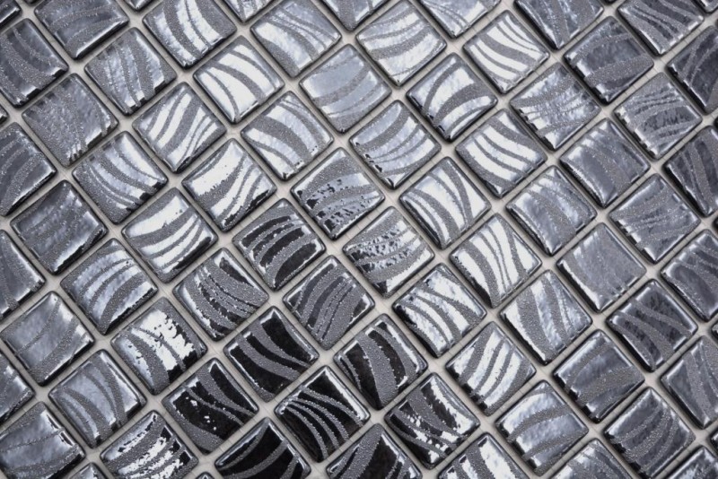 Mosaic tile pool mosaic swimming pool mosaic black graphite silver shower wall SPAIN - MOS220-78253U_f