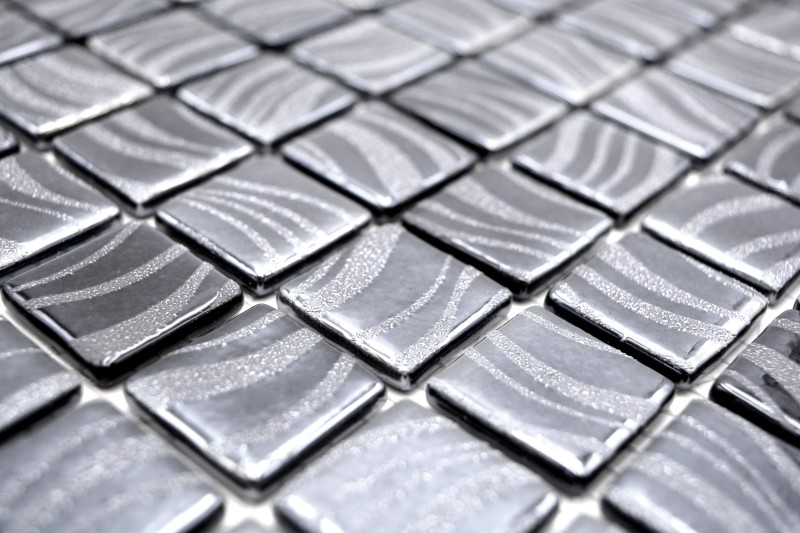 Mosaic tile pool mosaic swimming pool mosaic black graphite silver shower wall SPAIN - MOS220-78253U_f