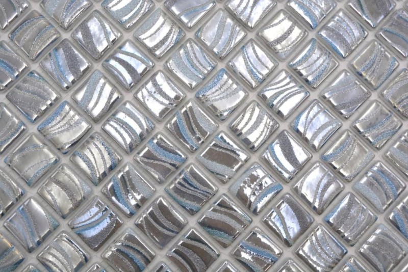 Mosaic tile pool mosaic swimming pool mosaic silver blue gold turquoise accents shower wall SPAIN - MOS220-78254U_f