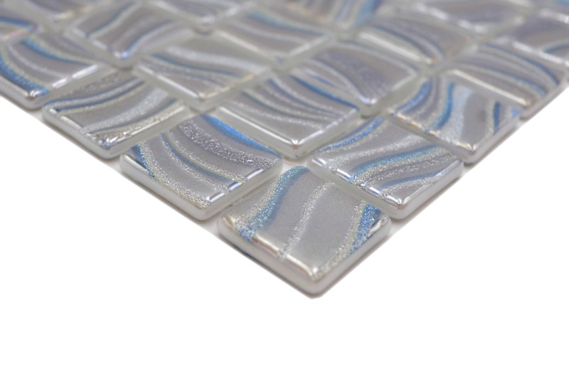 Mosaic tile pool mosaic swimming pool mosaic silver blue gold turquoise accents shower wall SPAIN - MOS220-78254U_f
