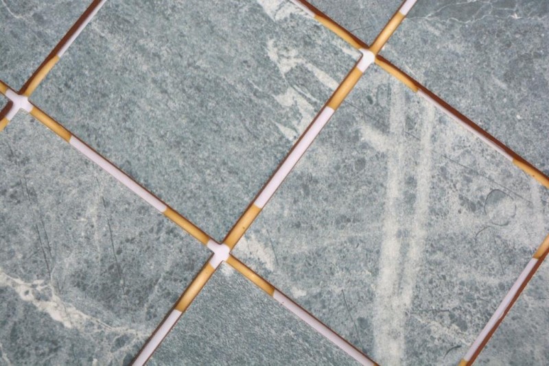 Hand-painted ceramic mosaic tile gray-green matt stone look Piastrella MOS22-BH395_m