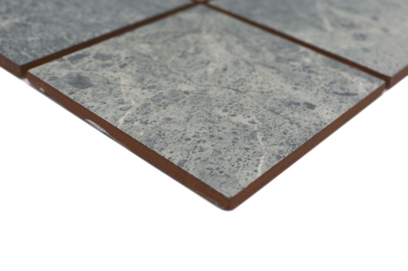 Hand-painted ceramic mosaic tile gray-green matt stone look Piastrella MOS22-BH395_m