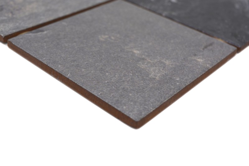 Hand sample ceramic mosaic tile gray anthracite black matt stone look Piastrella MOS22-BH493_m