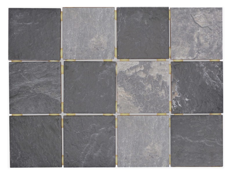Hand sample ceramic mosaic tile gray anthracite black matt stone look Piastrella MOS22-BH493_m