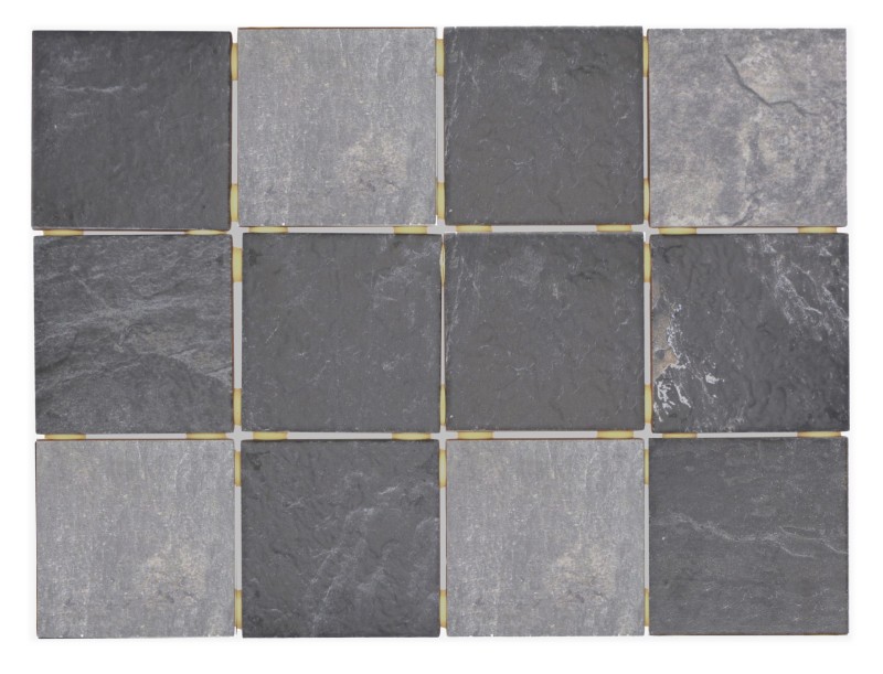 Hand sample ceramic mosaic tile gray anthracite black matt stone look Piastrella MOS22-BH493_m
