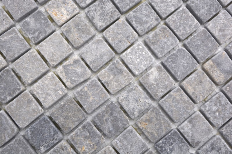 Hand sample marble mosaic light gray grey anthracite natural stone antique - MOS36-TN23_m