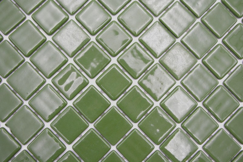 Hand-painted mosaic tile pool mosaic swimming pool mosaic green olive green moss green shower wall SPAIN - MOS220-25602U_m