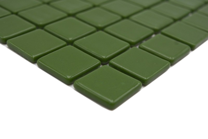 Hand-painted mosaic tile pool mosaic swimming pool mosaic green olive green moss green shower wall SPAIN - MOS220-25602U_m
