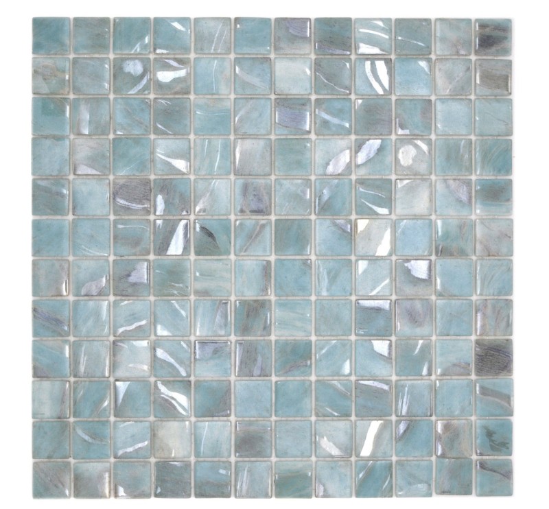 Hand-painted mosaic tile pool mosaic swimming pool mosaic turquoise blue gray cream silver shimmer shower wall SPAIN - MOS220-71253U_m