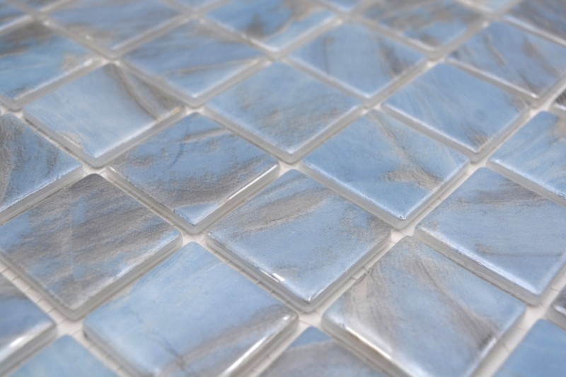 Hand pattern swimming pool mosaic pool mosaic glass mosaic marbled shimmer gray cream silver wall floor kitchen bathroom shower - MOS220-71382U_m