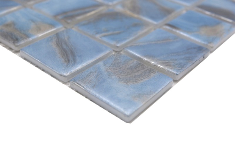 Hand pattern swimming pool mosaic pool mosaic glass mosaic marbled shimmer gray cream silver wall floor kitchen bathroom shower - MOS220-71382U_m