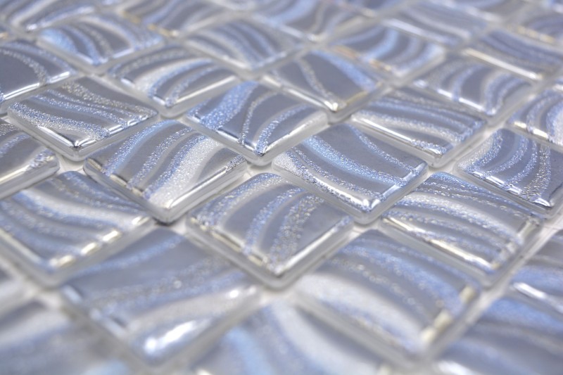 Hand pattern mosaic tile pool mosaic swimming pool mosaic silver blue shiny silver metallic shower wall SPAIN - MOS220-78250U_m