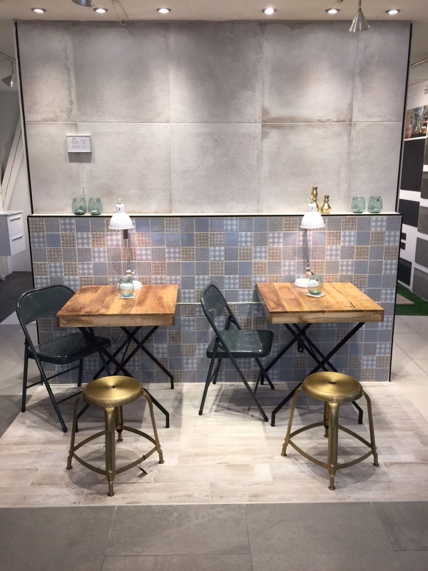 Retro vintage mosaic tile backsplash kitchen backsplash white blue orange gray tile backsplash patchwork - MOS22B-1404