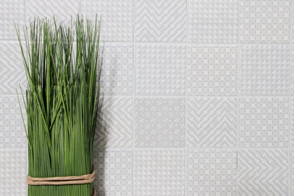 Hand pattern retro vintage mosaic tile ceramic gray Geo Grey MOS22B-1402_m