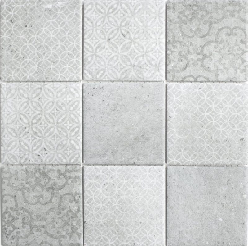 Retro vintage mosaic tile wall ceramic cement look gray mix tile backsplash kitchen - MOS22-CELLO